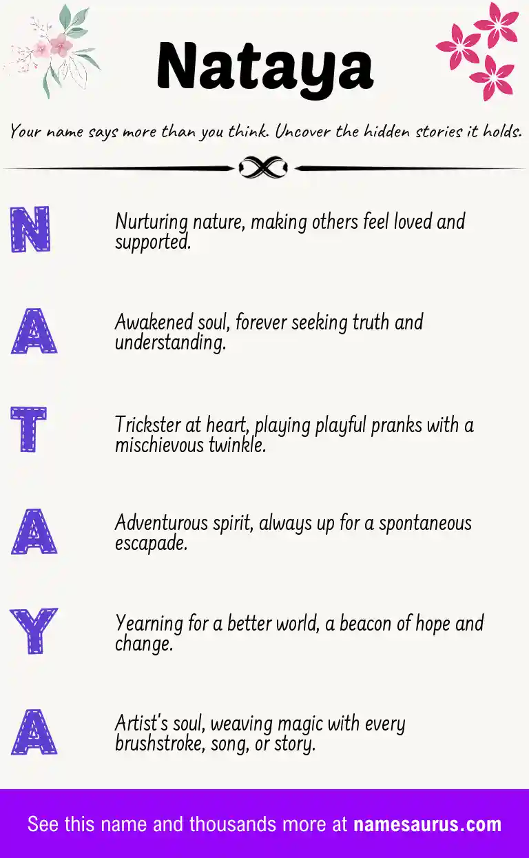 Acrostic poem about Nataya.