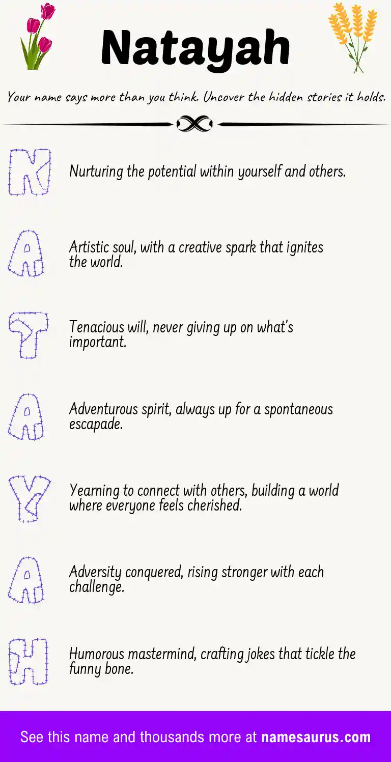 Acrostic poem about Natayah.