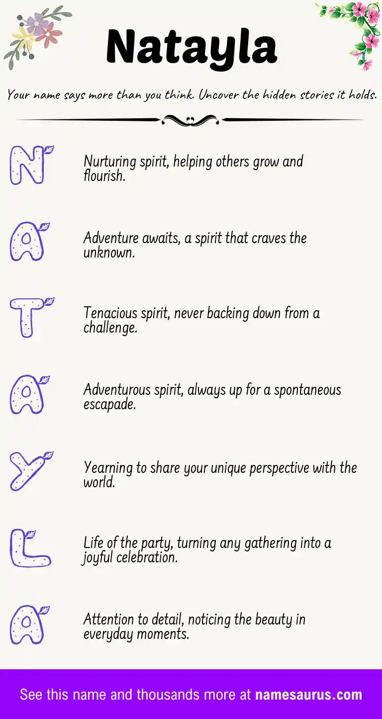 Acrostic poem about Natayla.