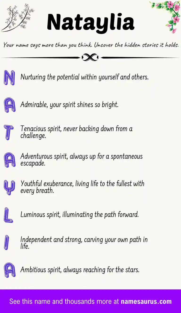 Acrostic poem about Nataylia.