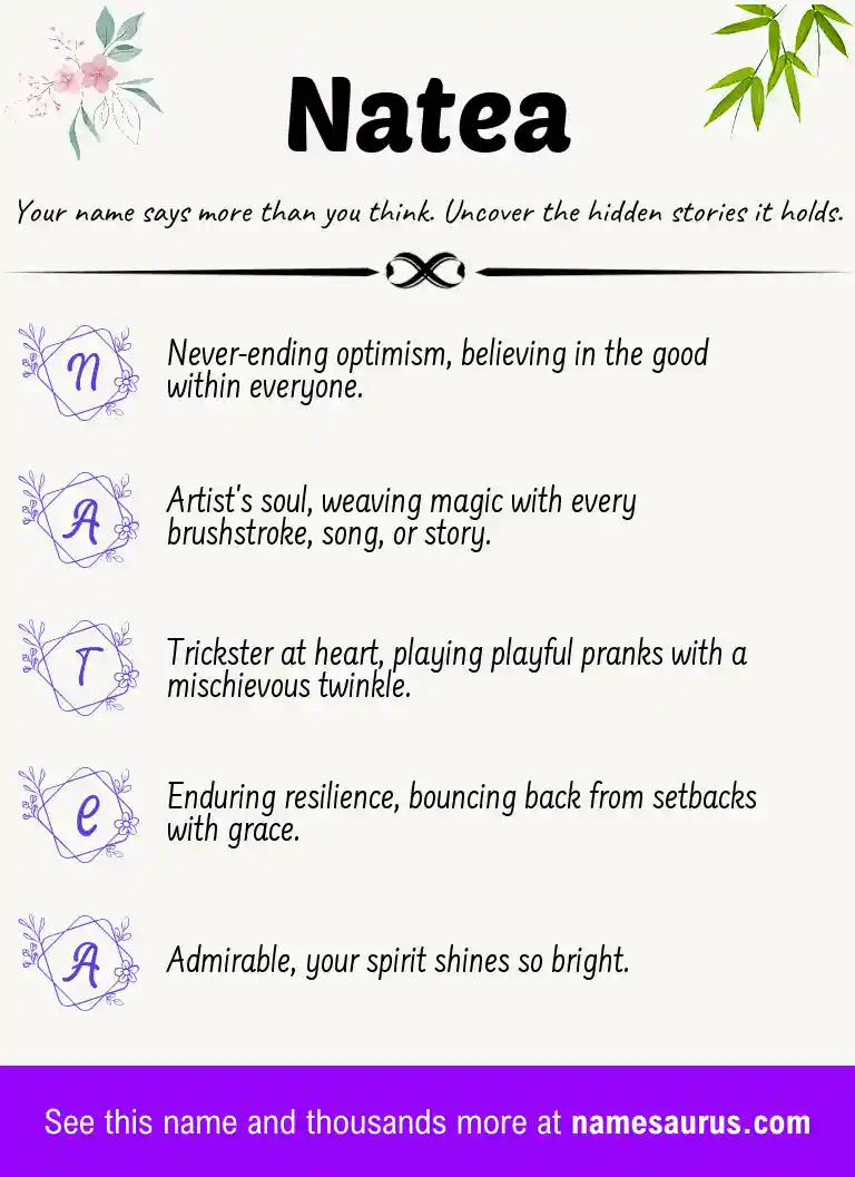 Acrostic poem about Natea.