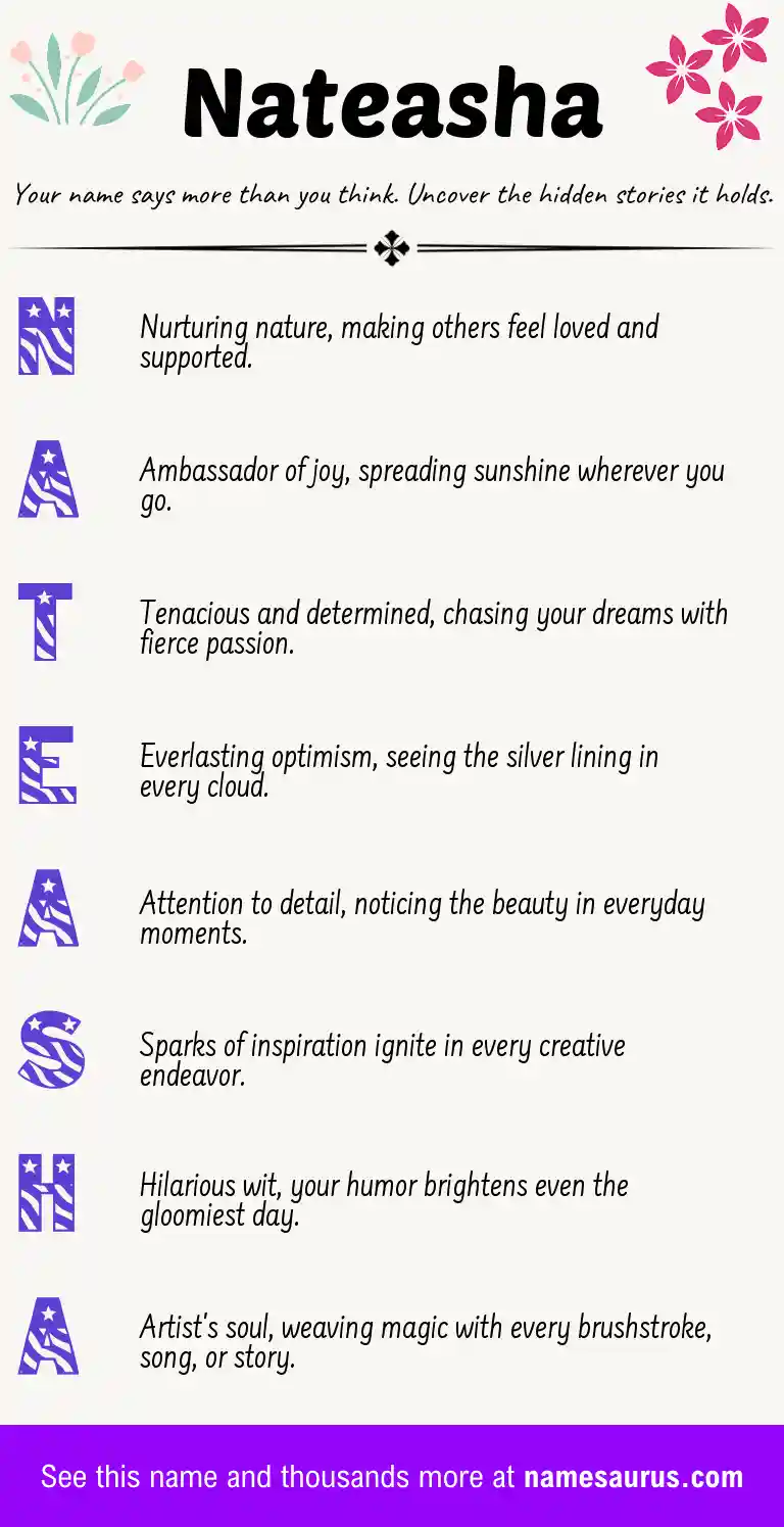 Acrostic poem about Nateasha.