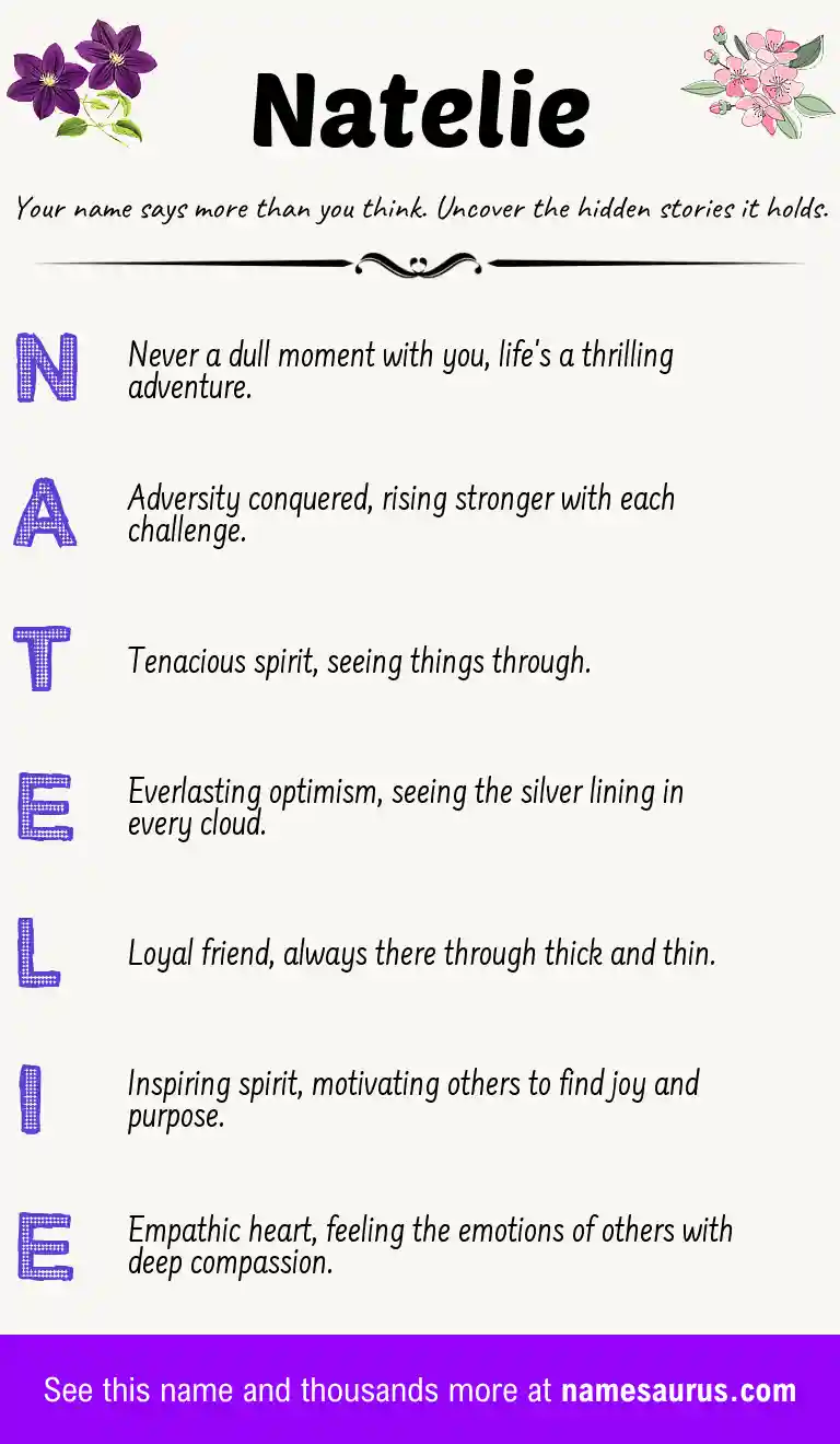 Acrostic poem about Natelie.