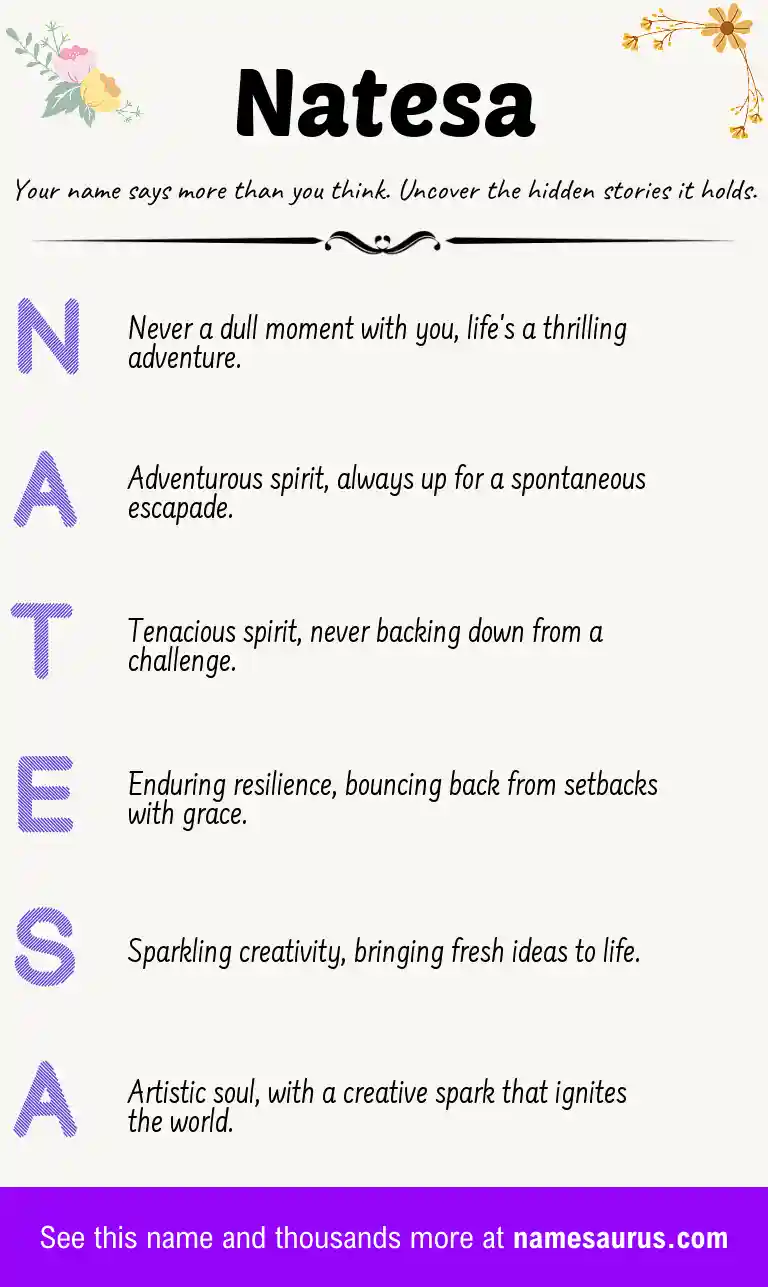 Acrostic poem about Natesa.