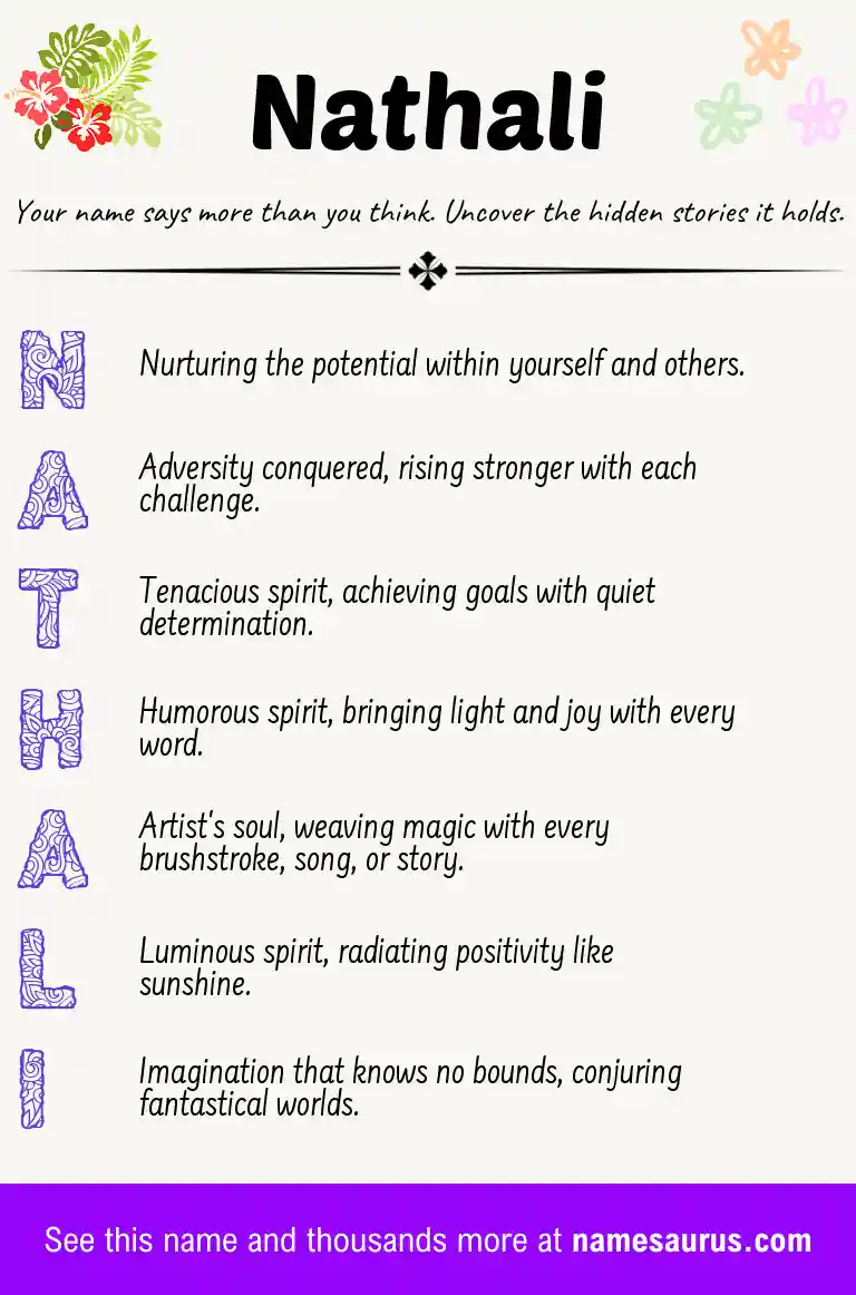 Acrostic poem about Nathali.