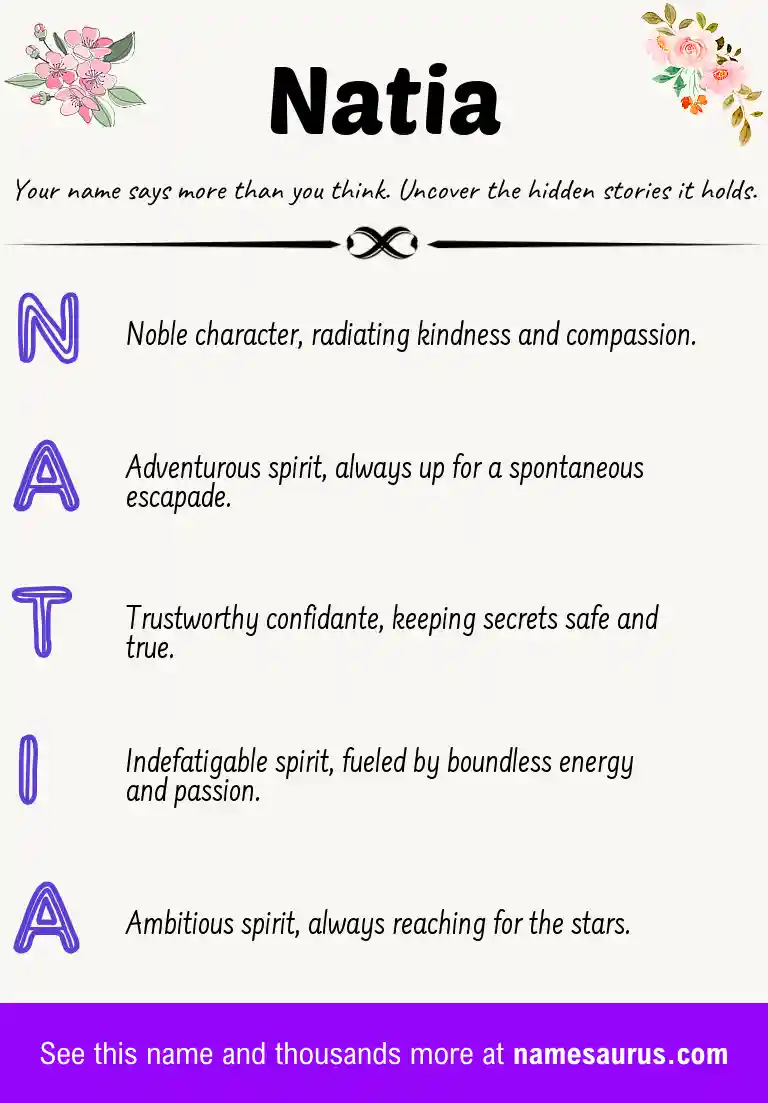 Acrostic poem about Natia.