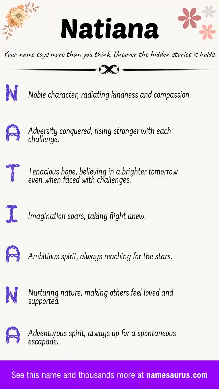 Acrostic poem about Natiana.