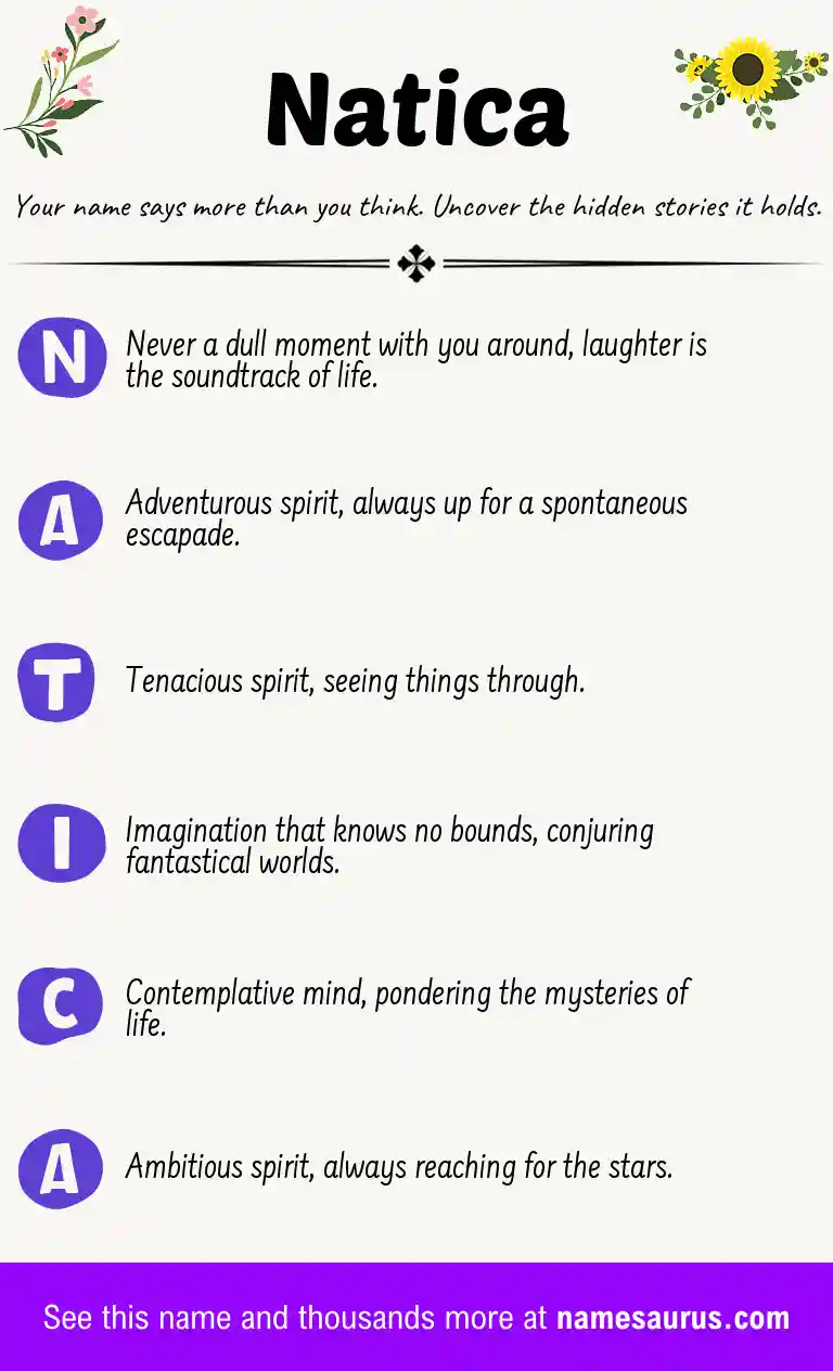 Acrostic poem about Natica.