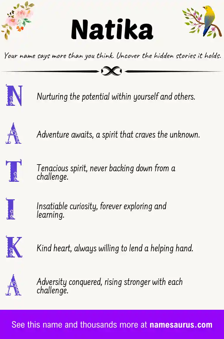 Acrostic poem about Natika.