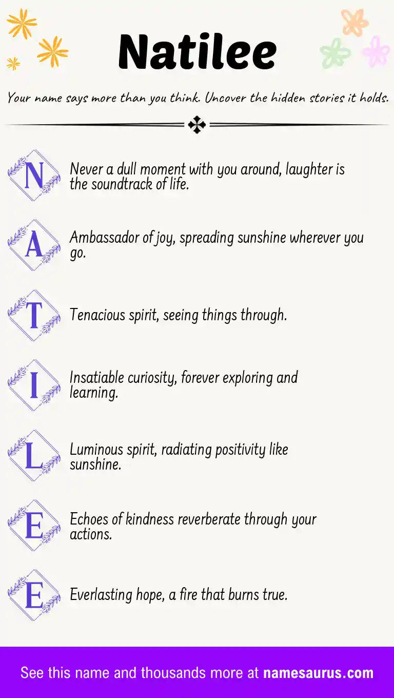 Acrostic poem about Natilee.