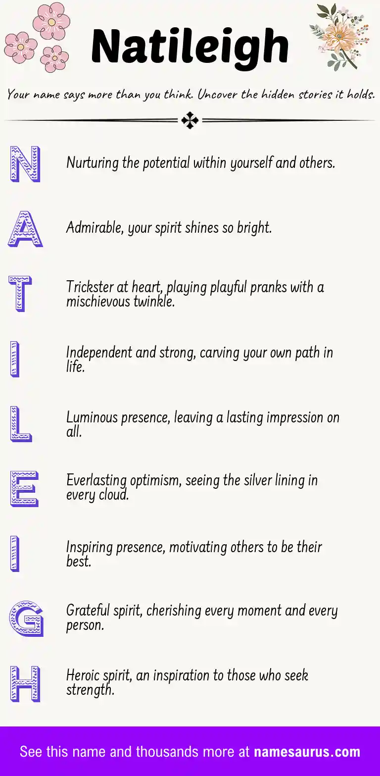 Acrostic poem about Natileigh.
