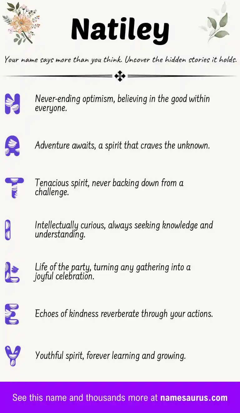 Acrostic poem about Natiley.