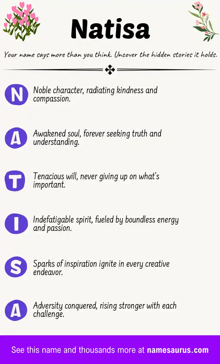 Acrostic poem about Natisa.