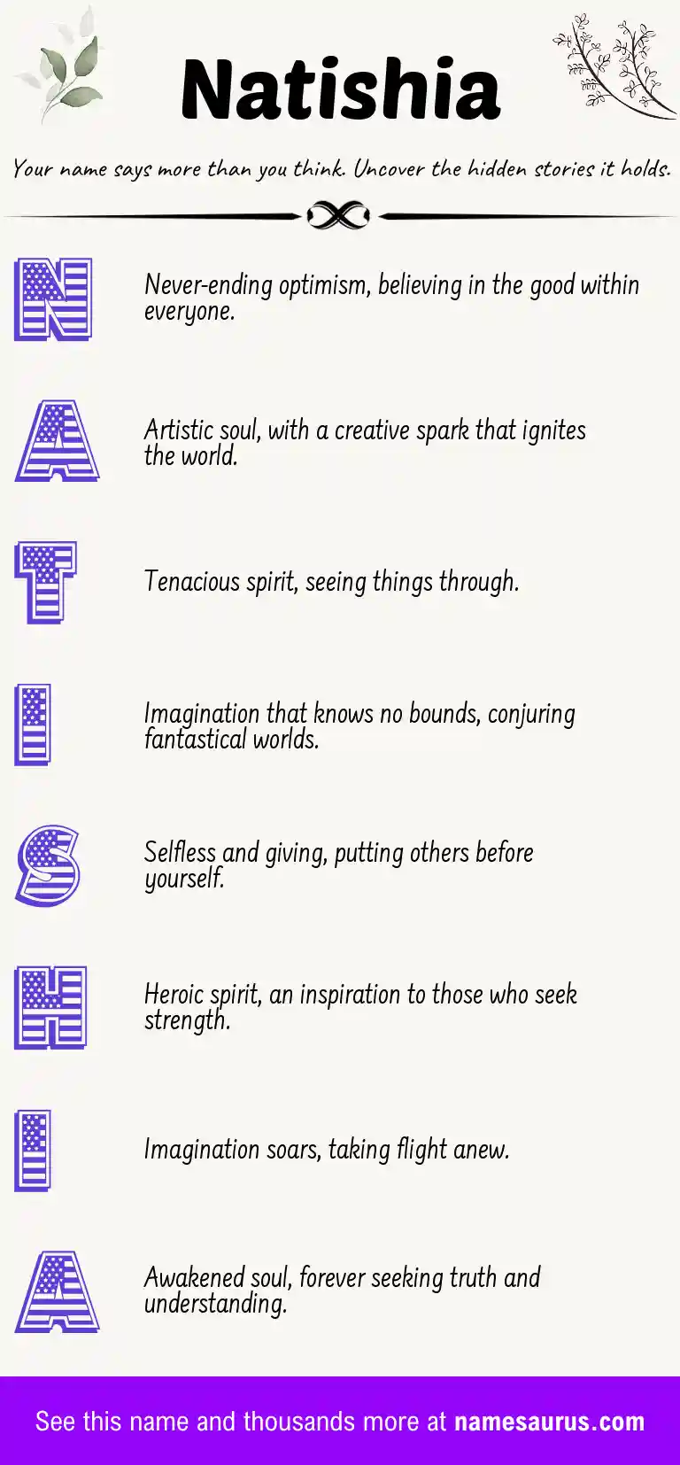 Acrostic poem about Natishia.