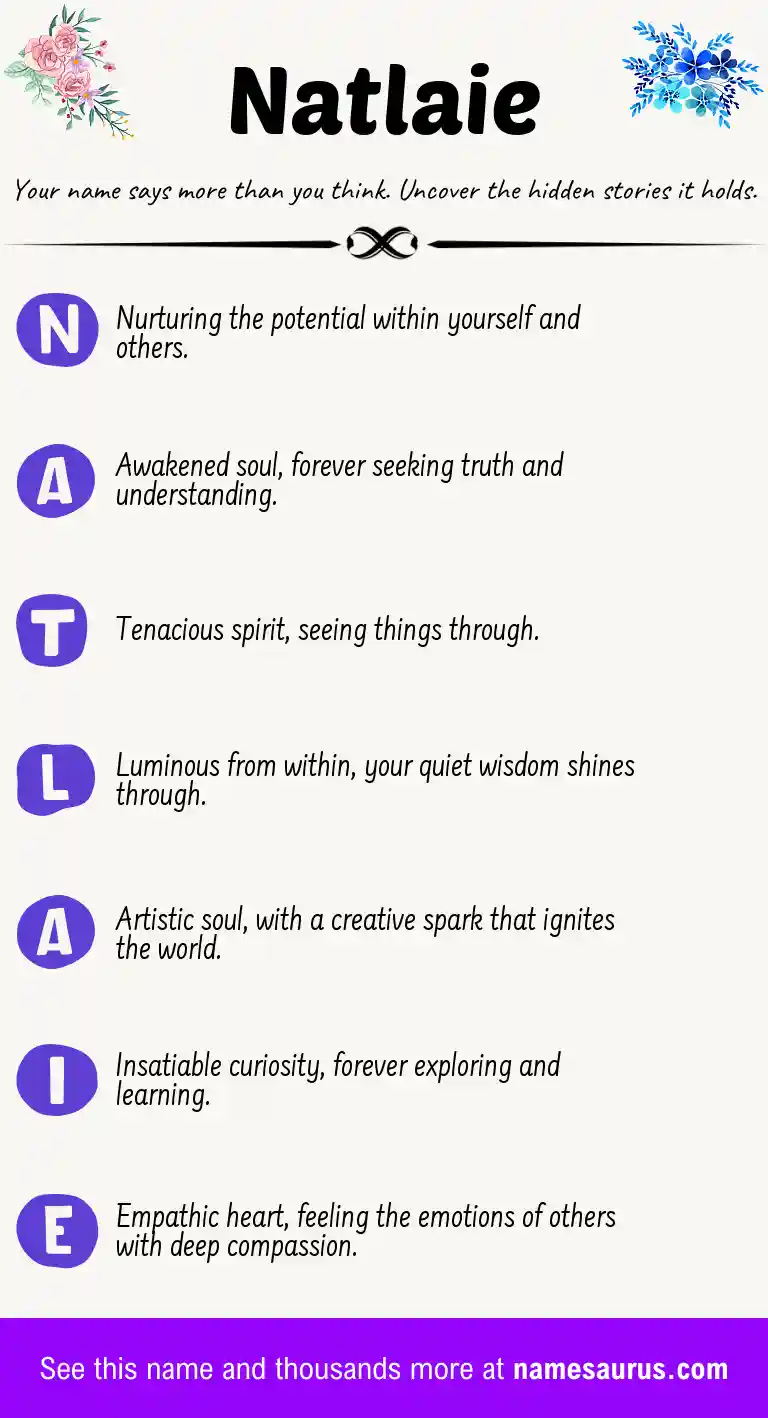 Acrostic poem about Natlaie.