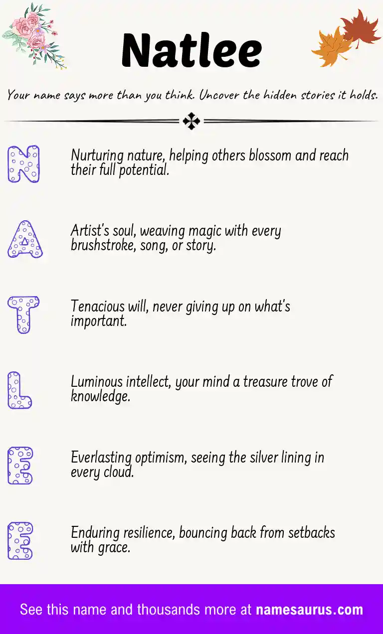 Acrostic poem about Natlee.