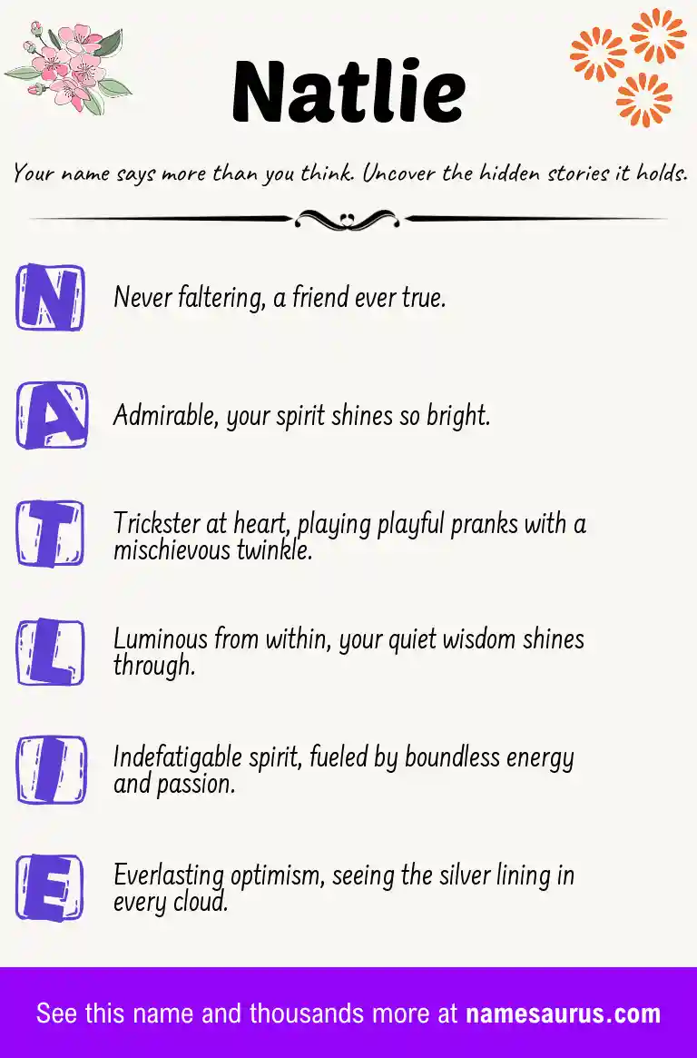 Acrostic poem about Natlie.