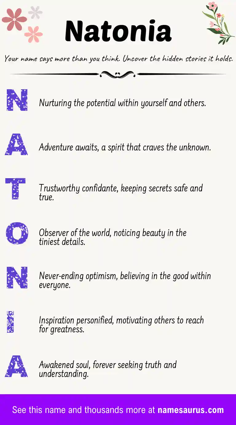 Acrostic poem about Natonia.