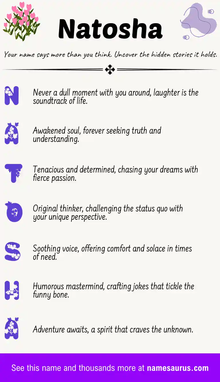 Acrostic poem about Natosha.
