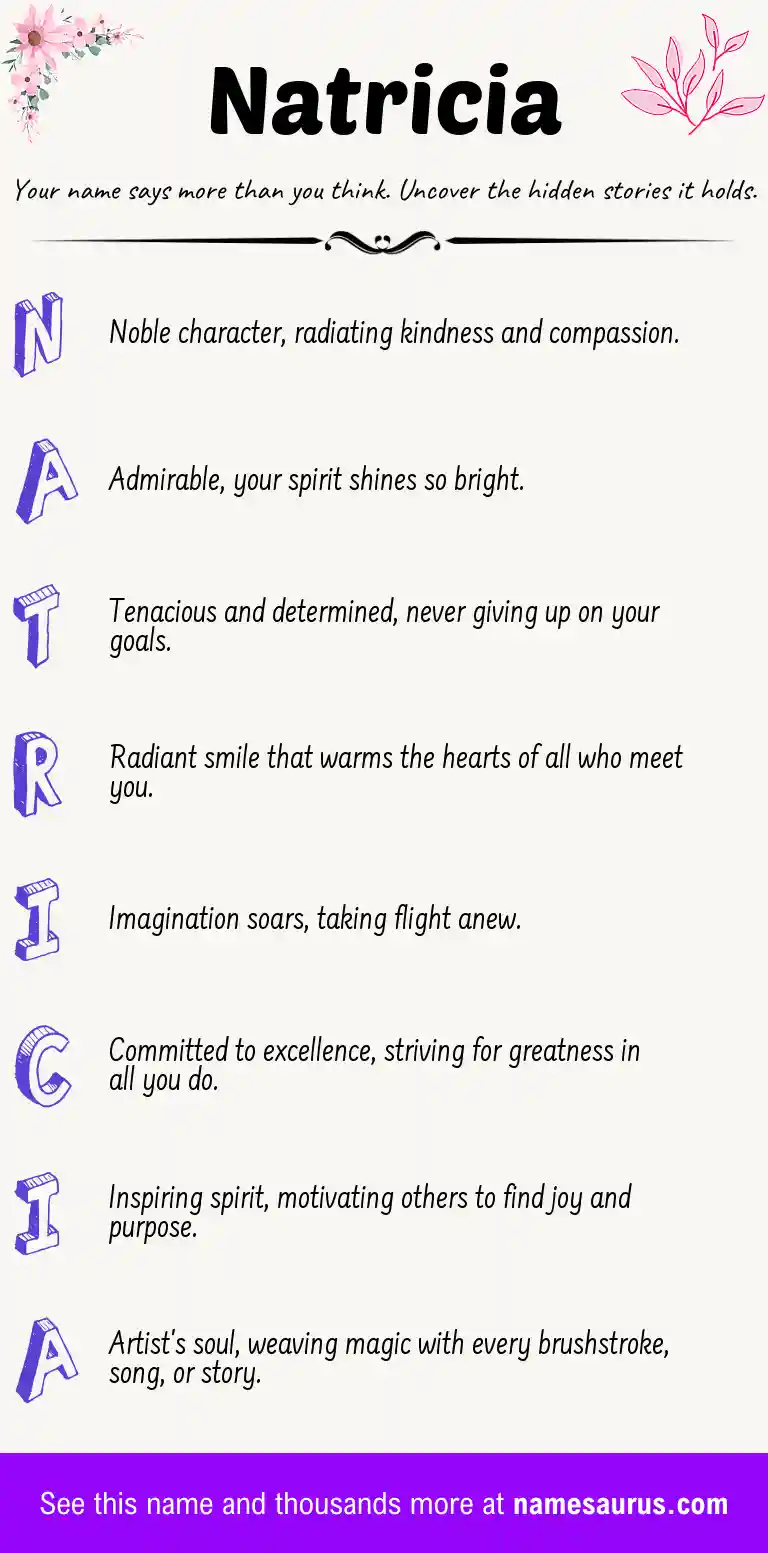 Acrostic poem about Natricia.