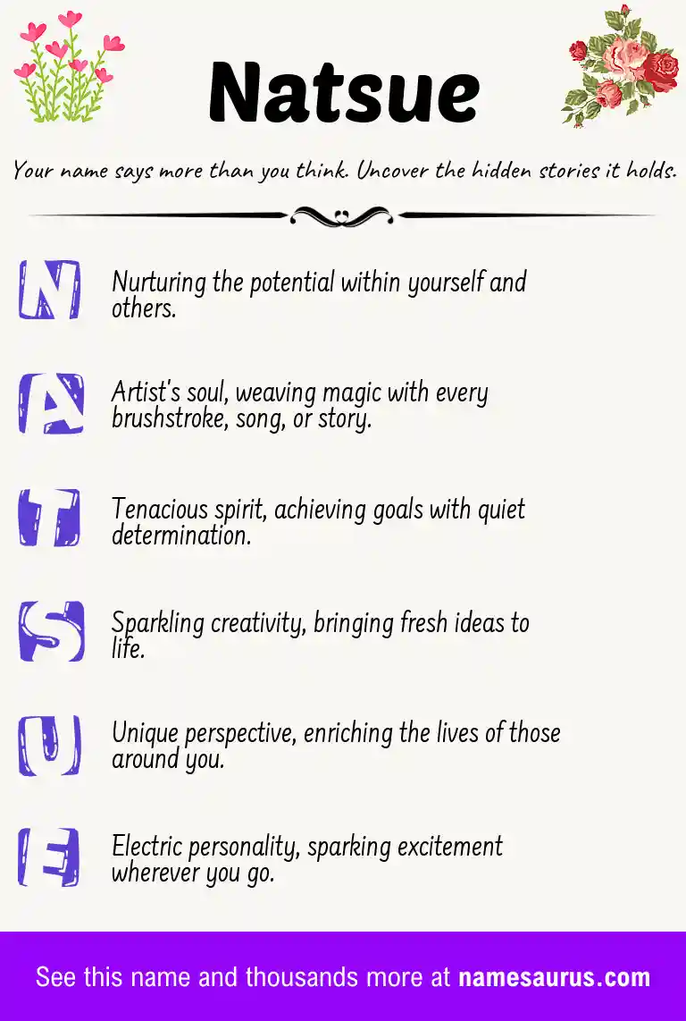 Acrostic poem about Natsue.