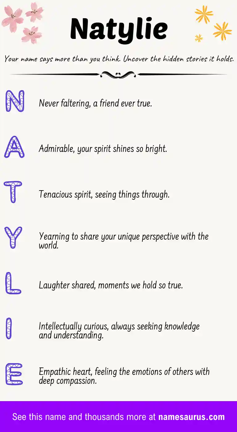 Acrostic poem about Natylie.
