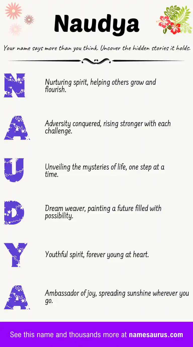 Acrostic poem about Naudya.