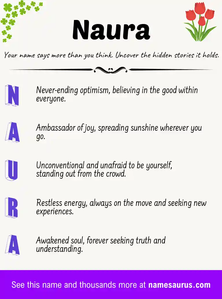 Acrostic poem about Naura.
