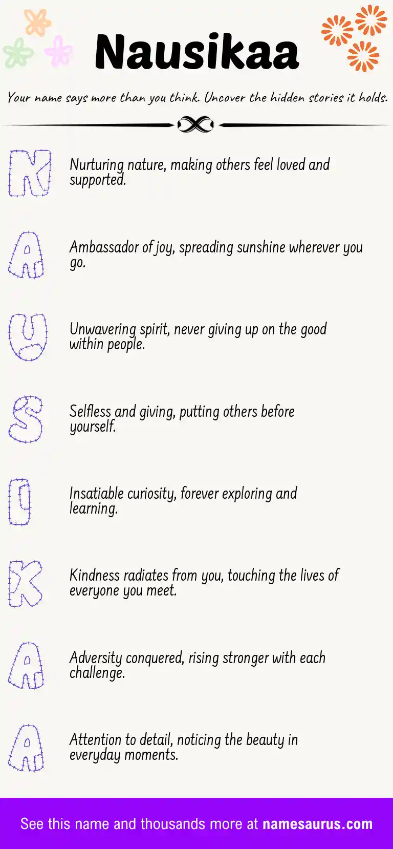 Acrostic poem about Nausikaa.