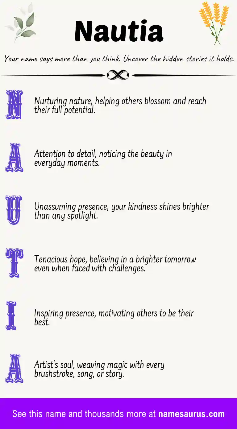 Acrostic poem about Nautia.