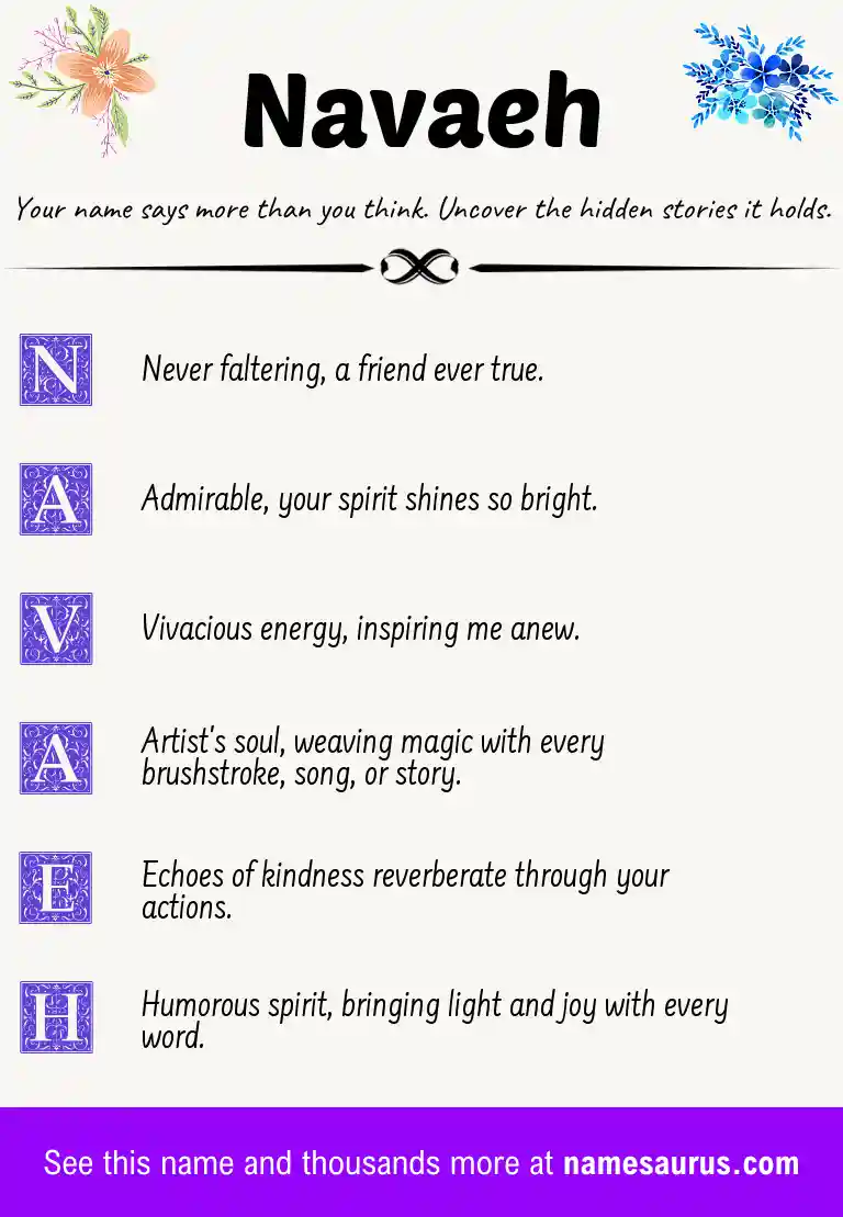 Acrostic poem about Navaeh.