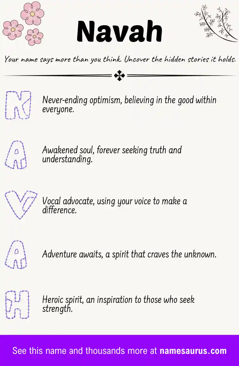 Acrostic poem about Navah.