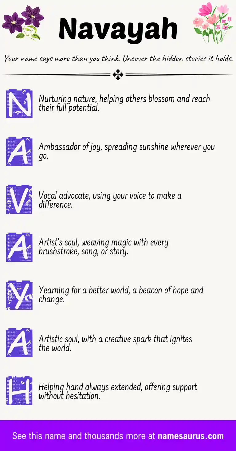 Acrostic poem about Navayah.