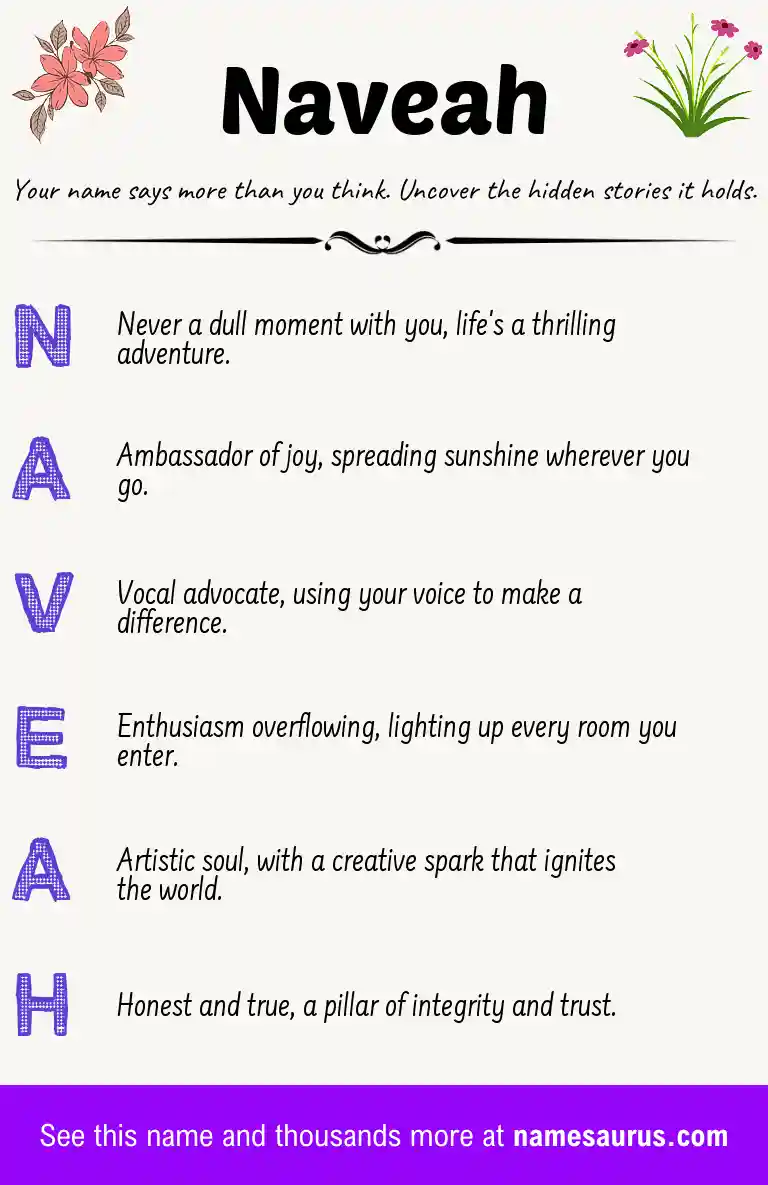 Acrostic poem about Naveah.
