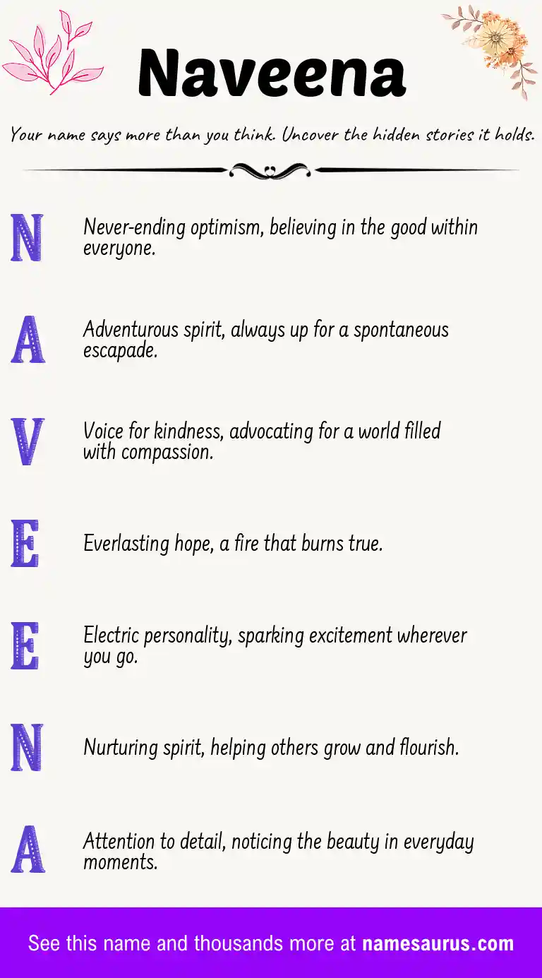 Acrostic poem about Naveena.