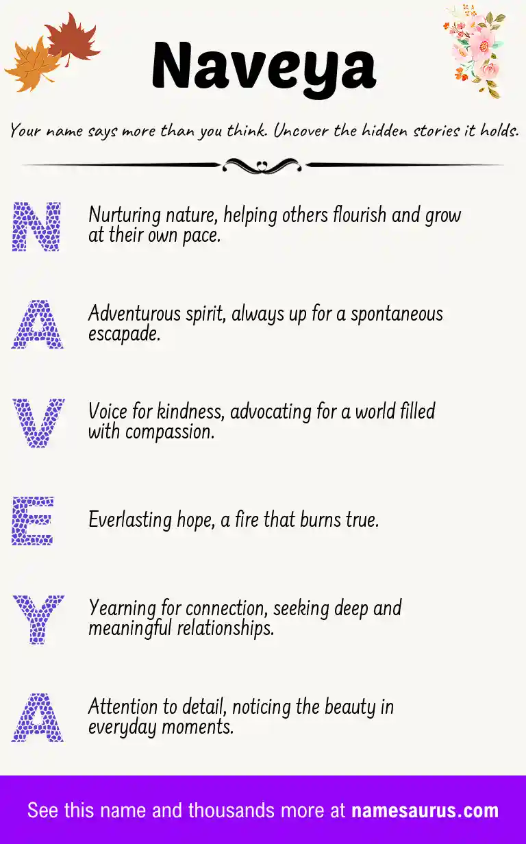 Acrostic poem about Naveya.