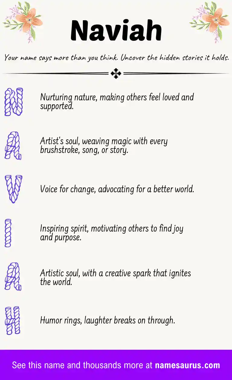 Acrostic poem about Naviah.
