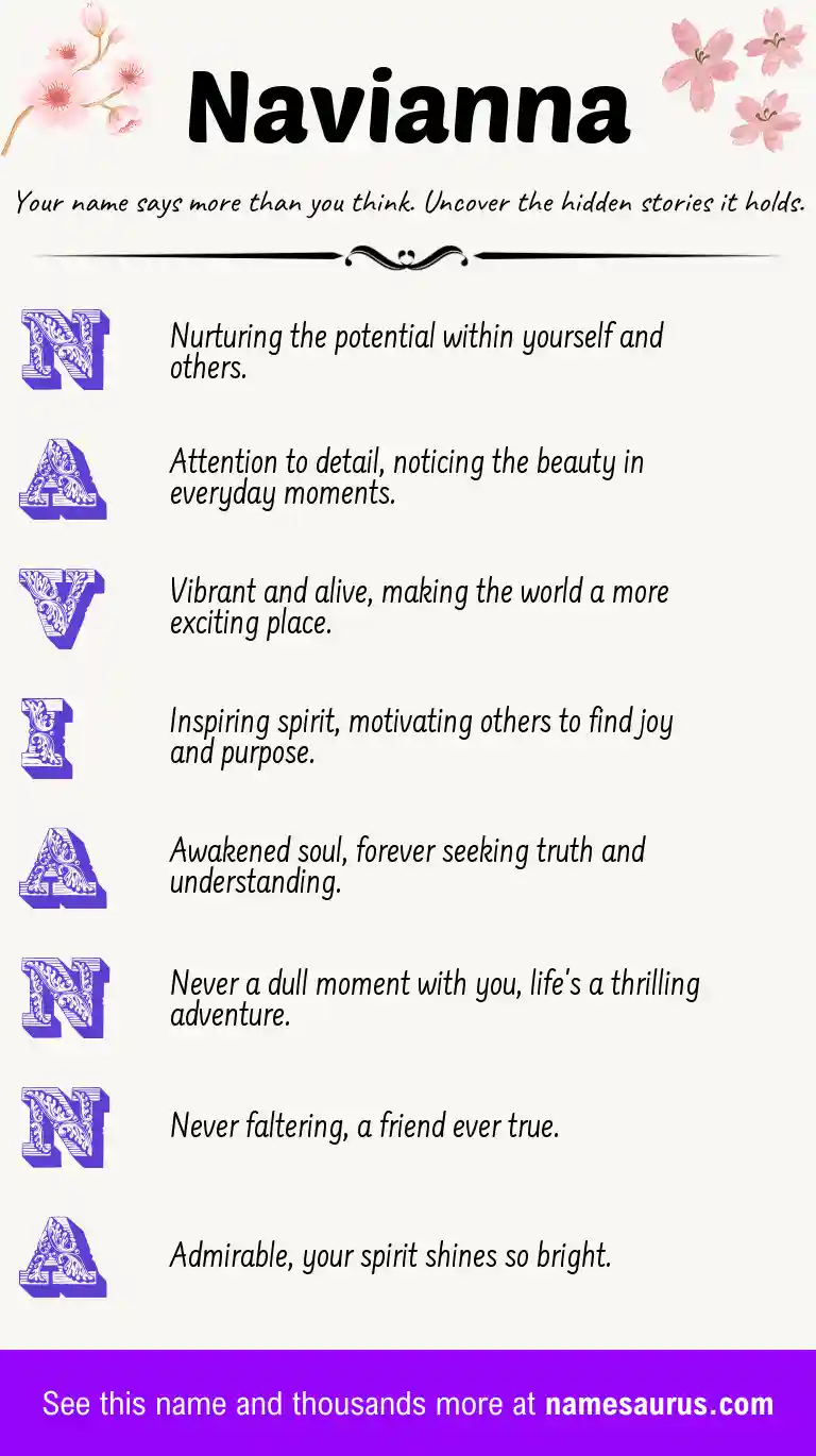 Acrostic poem about Navianna.
