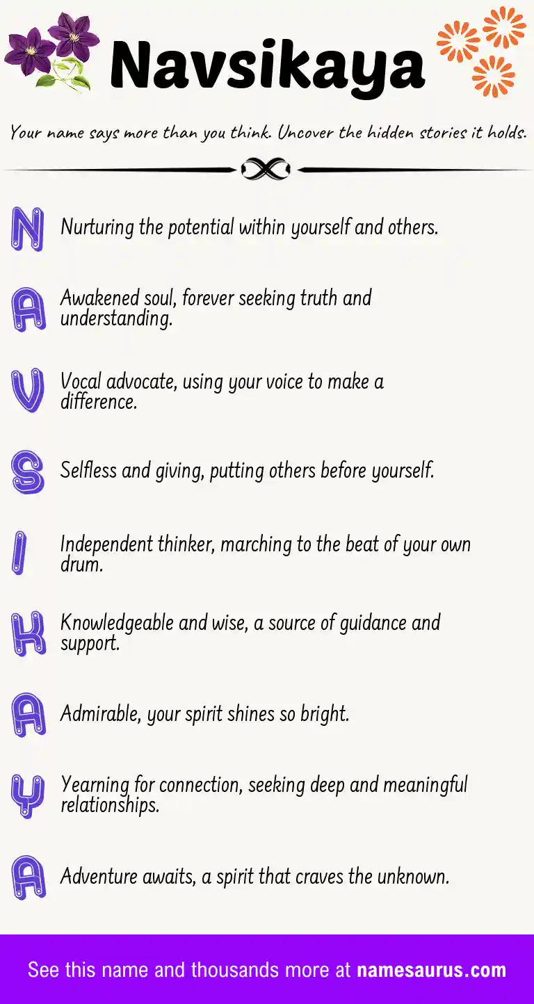 Acrostic poem about Navsikaya.