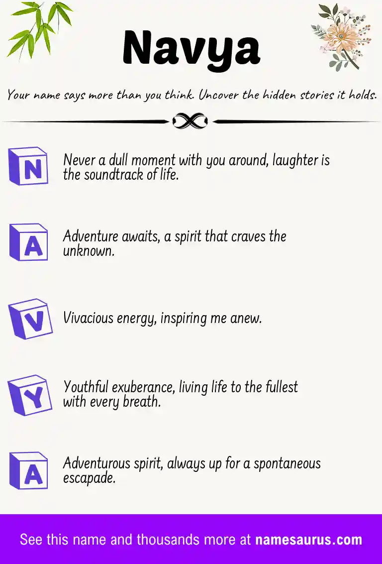 Acrostic poem about Navya.