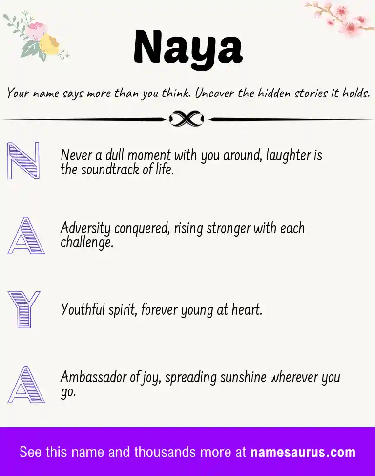 Acrostic poem about Naya.