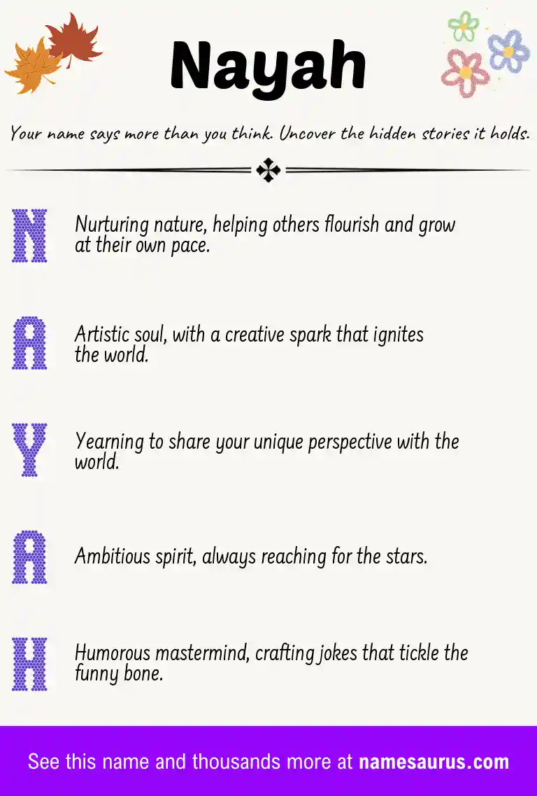 Acrostic poem about Nayah.