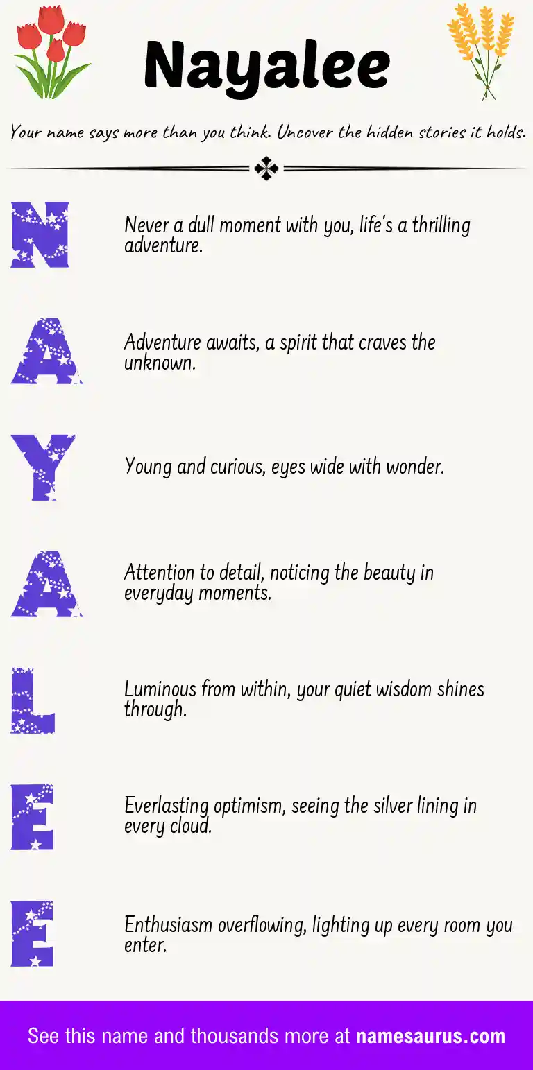 Acrostic poem about Nayalee.