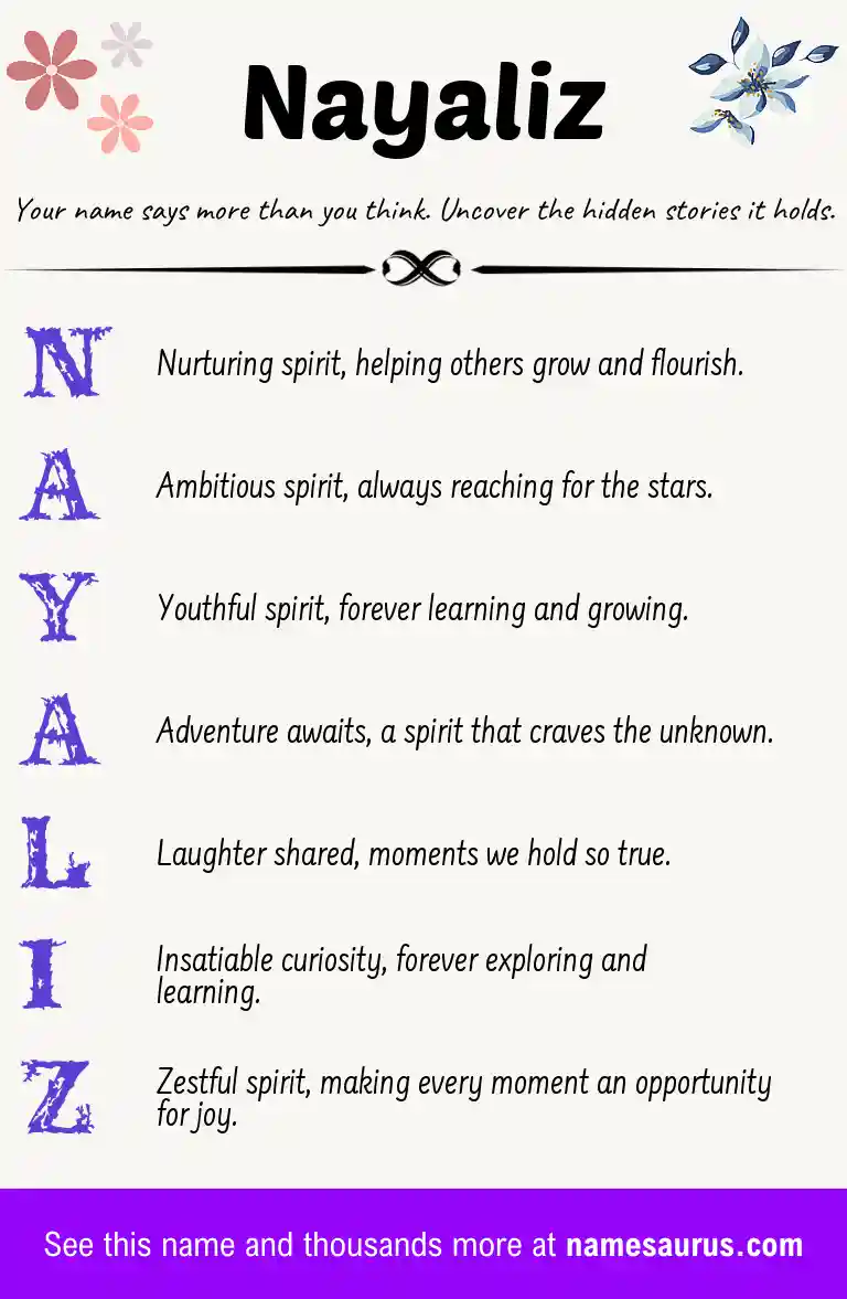 Acrostic poem about Nayaliz.