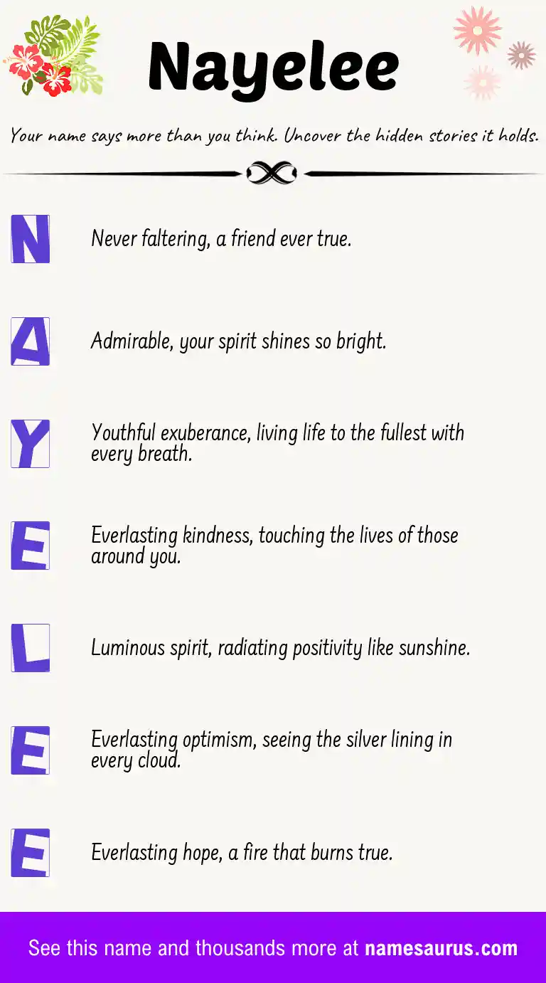 Acrostic poem about Nayelee.