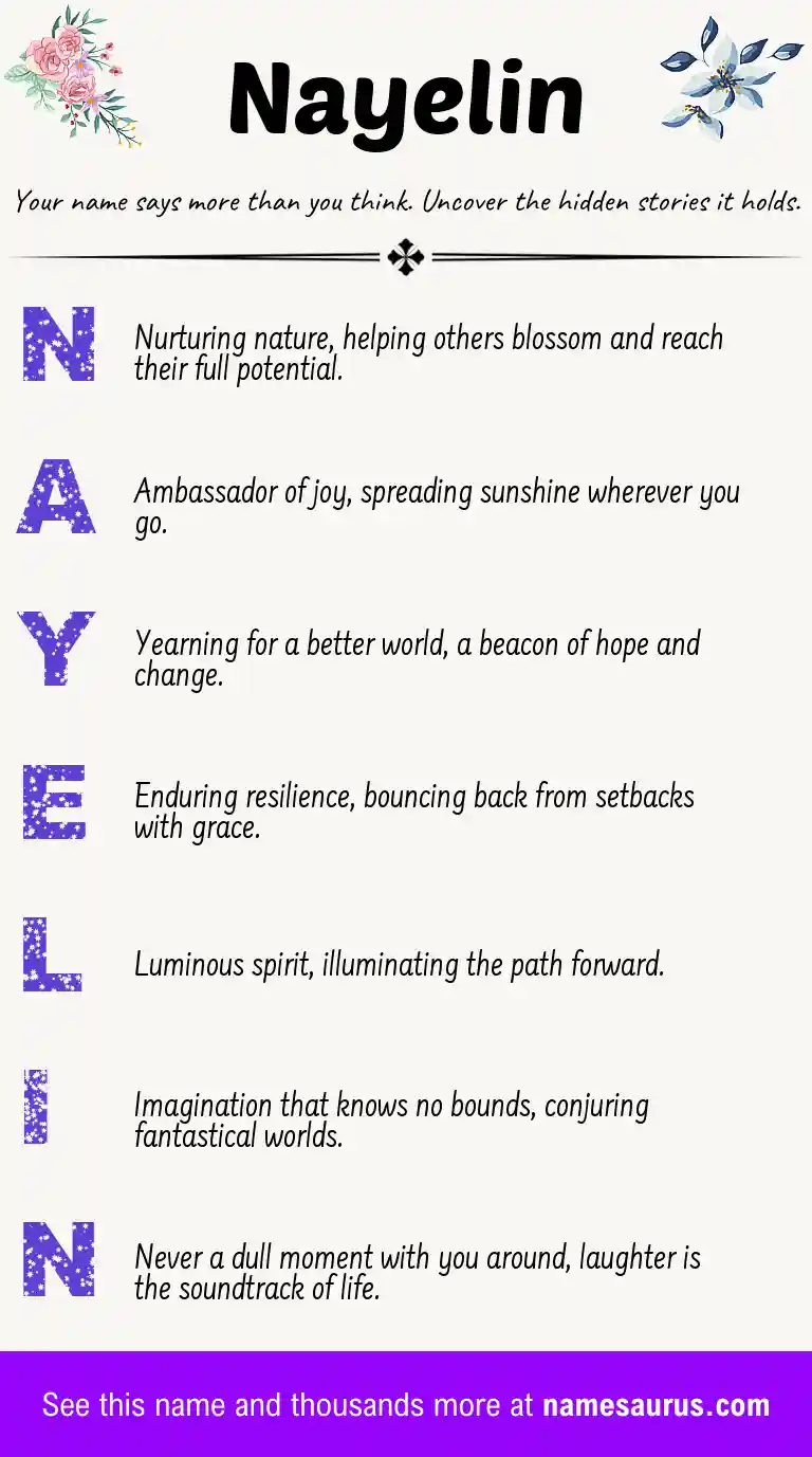 Acrostic poem about Nayelin.