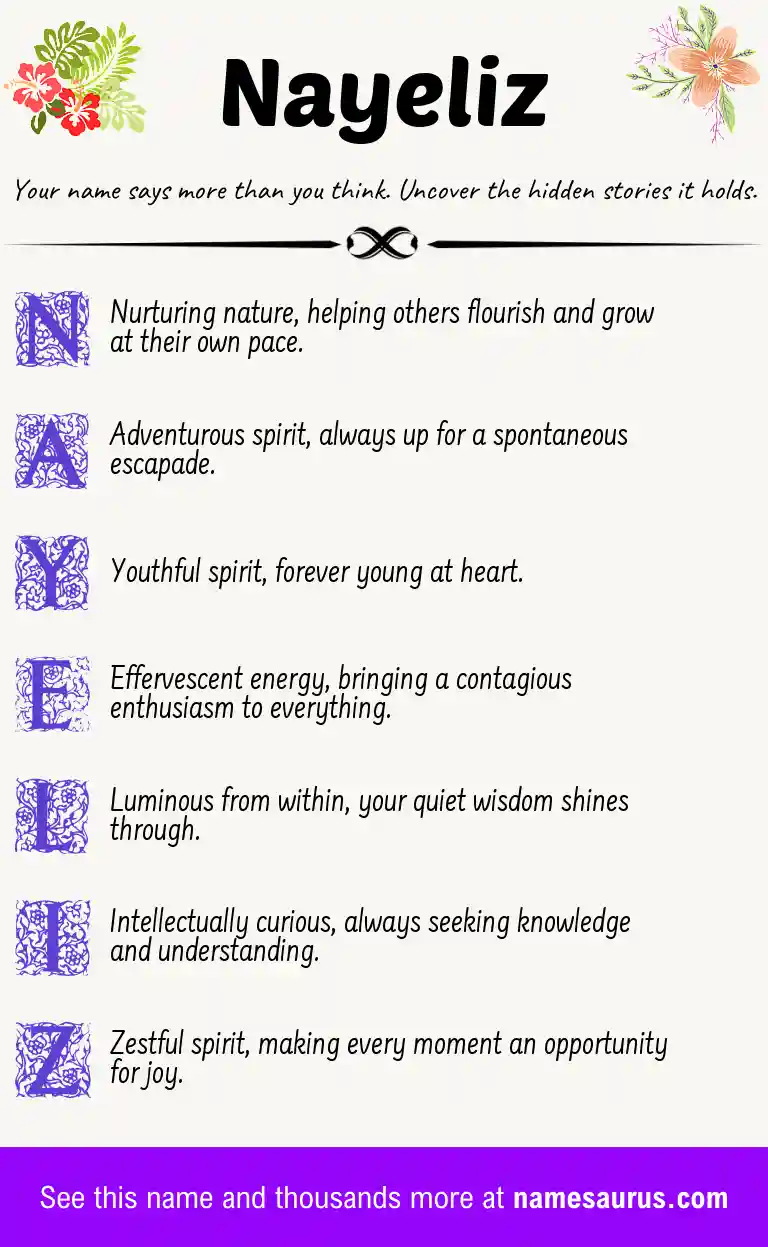 Acrostic poem about Nayeliz.