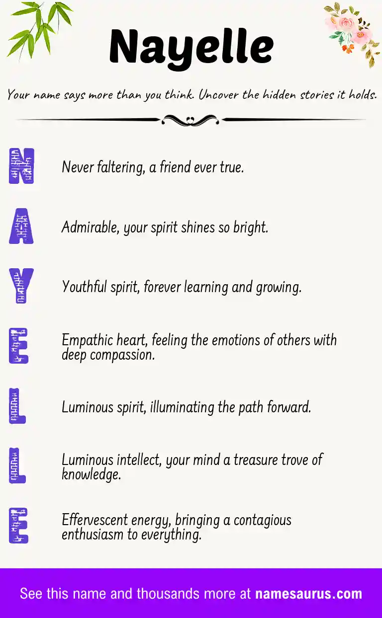 Acrostic poem about Nayelle.