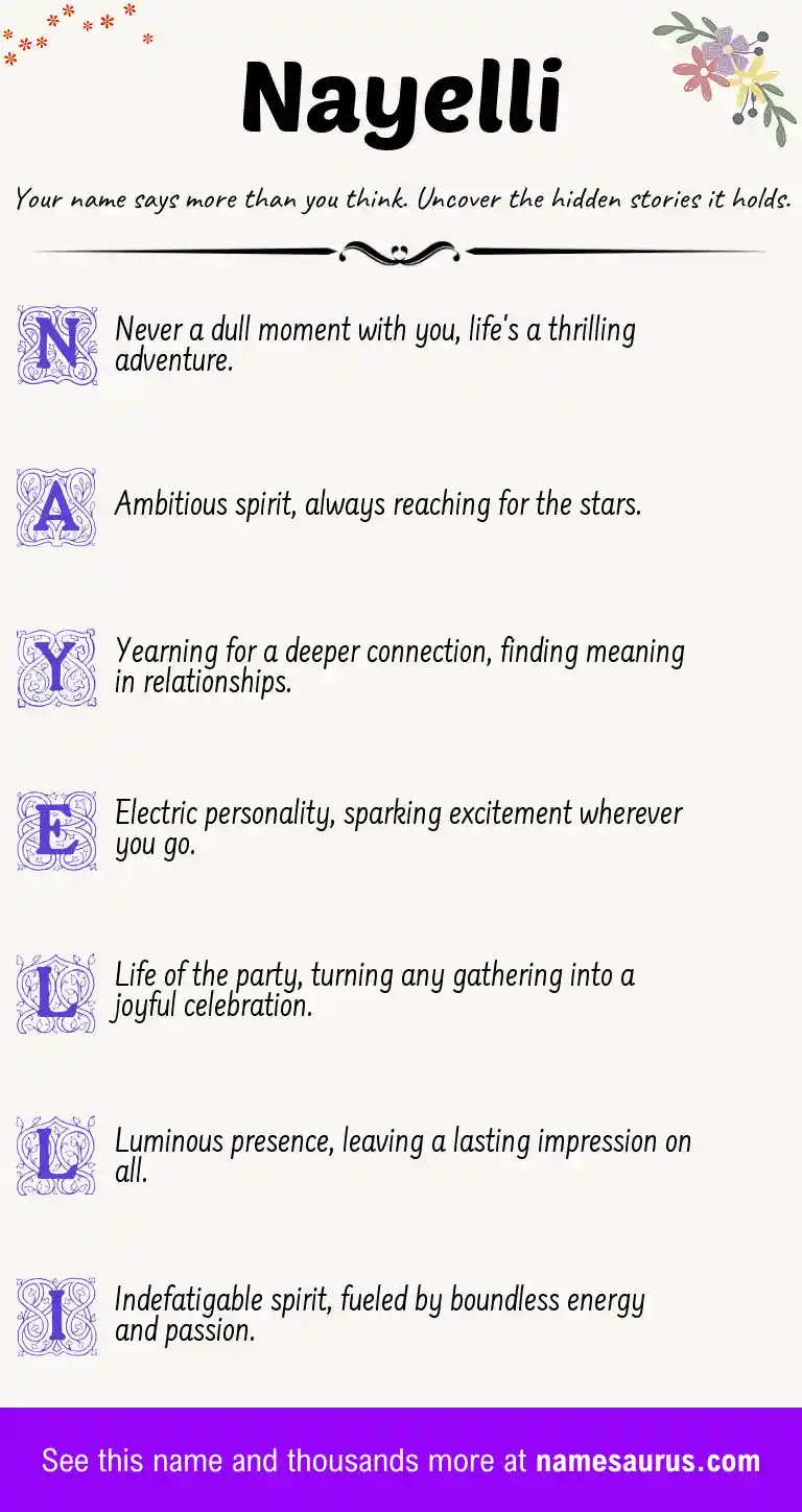 Acrostic poem about Nayelli.