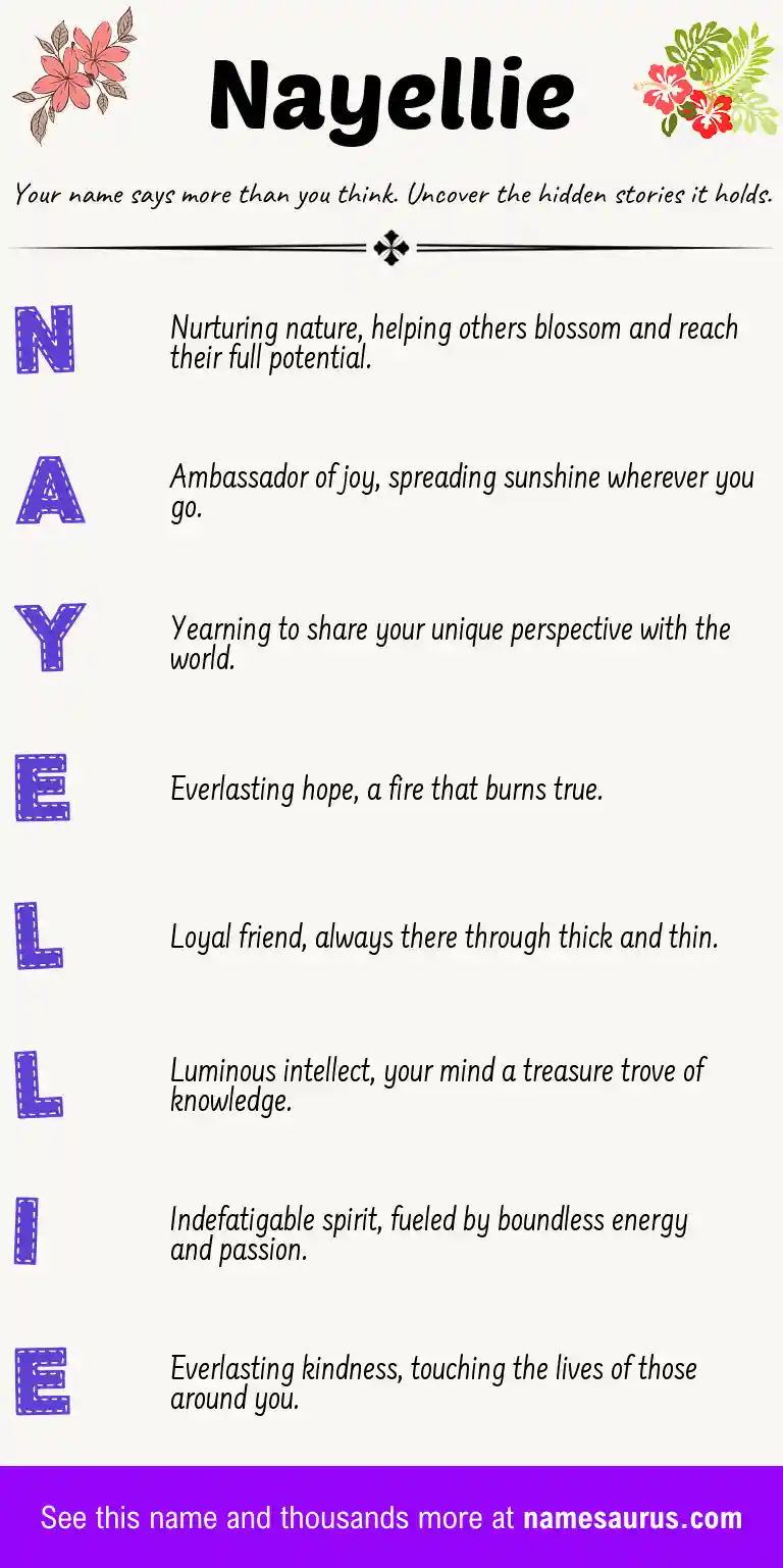 Acrostic poem about Nayellie.